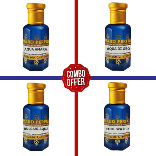 Buy Set of 4 Aqua Attars | Aqua Amara, Aqua Digeo, Bulgari Aqua and Cool Water Attar